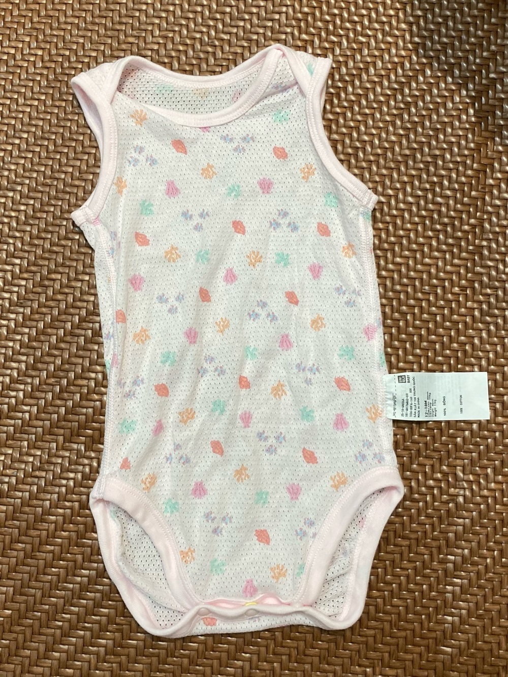 Uniqlo Pastel Floral Mesh Sleeveless Baby Bodysuit